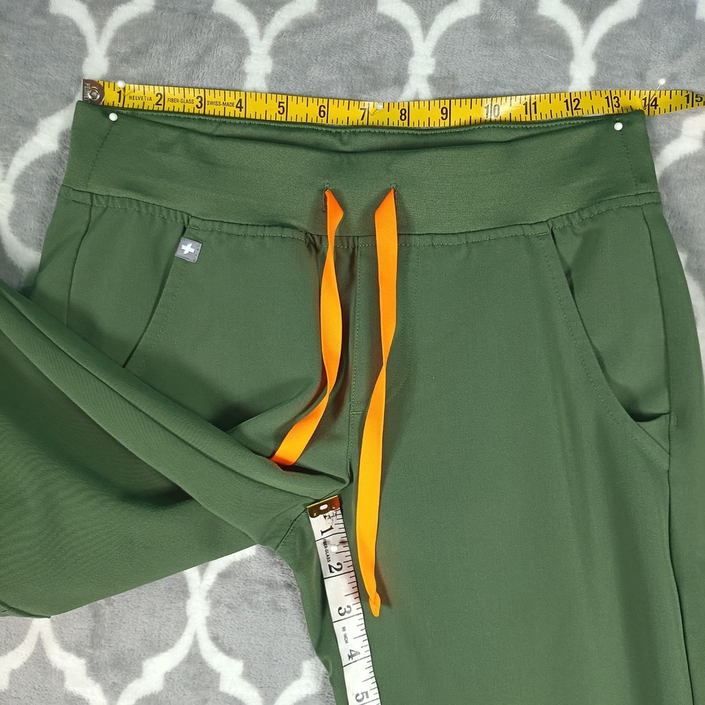 FIGS Zamora Jogger Scrub Pants Women XS Green Olive Cuffed Cargo Stretch - Picture 4 of 11
